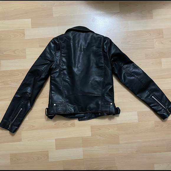 Zara Faux Black Leather Jacket - Picture 11 of 14